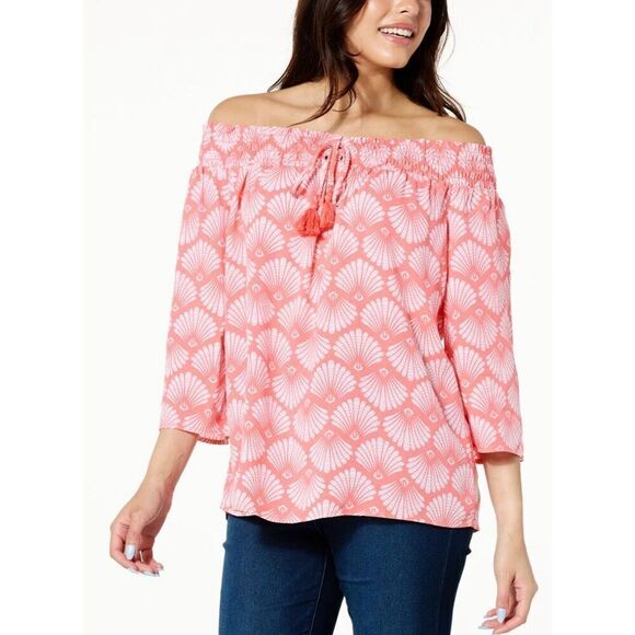 Beautiful women G by Giuliana Off-The-Shoulder Woven size small Blouse Great Con - Picture 2 of 7